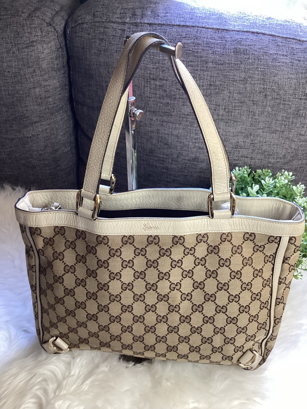 Gucci Beige and Brown GG Canvas Tote